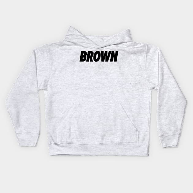 Brown Sporty Design Kids Hoodie by Jarecrow 